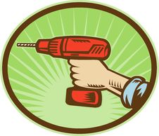 Hand Holding A Cordless Drill Royalty Free Stock Photography Hand Holding A Cordless Drill Royalty Free Stock Photography