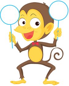 A Monkey Showing Boards Royalty Free Stock Photo