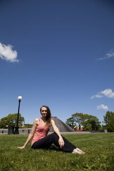 Sitting Grass Park Royalty Free Stock Photography Sitting Grass Park Royalty Free Stock Photography