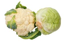 Cauliflower And Cabbage Royalty Free Stock Images