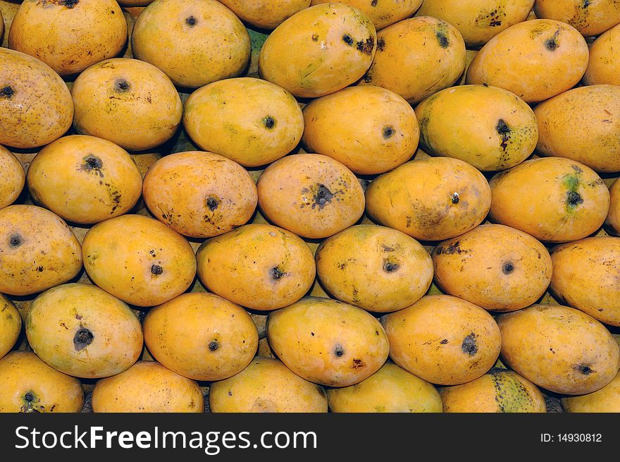 Freshly harvested mangoes for sale at a local market