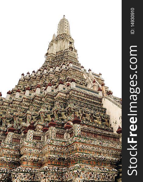 Close up details in the Wat Arun temple in Thailand