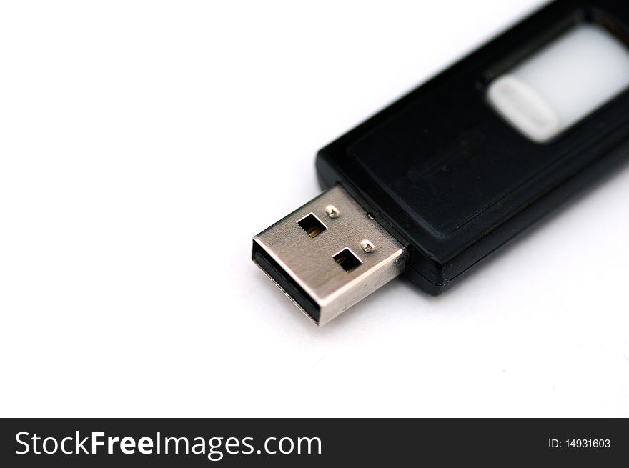 A USB device isolated on white back ground. A USB device isolated on white back ground