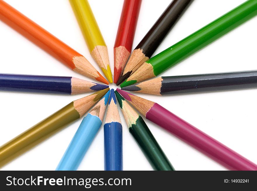Color Pencils isolated on a white backgound