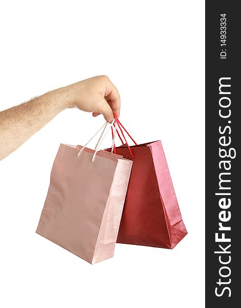 Paper Bags In Male Hand