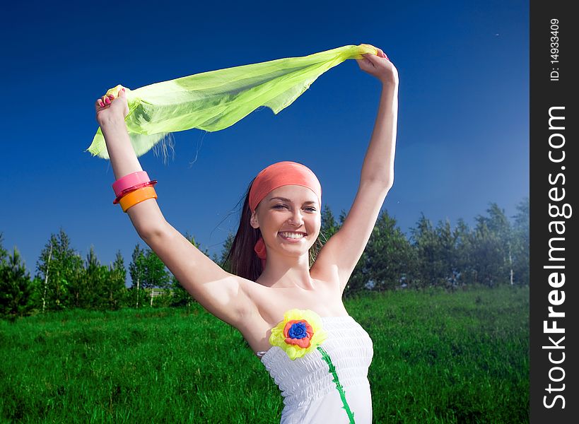 Smiling Girl With Kerchief