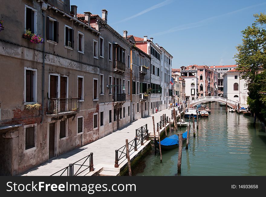 One of the many canals of Venice, Italy