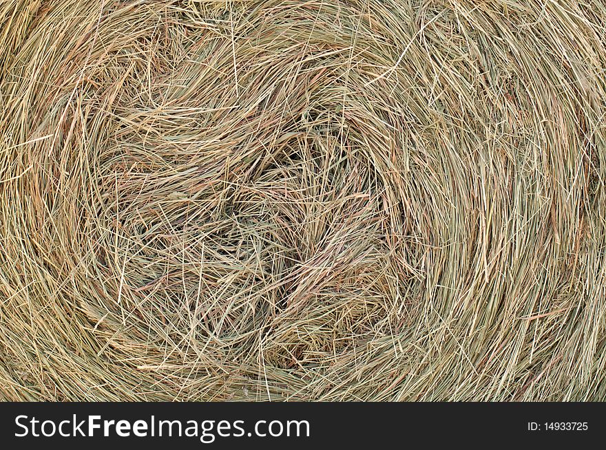 Hay roll closeup abstract background
