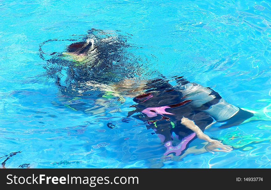 Diving training at the beach of Sihanoukville,Cambodia