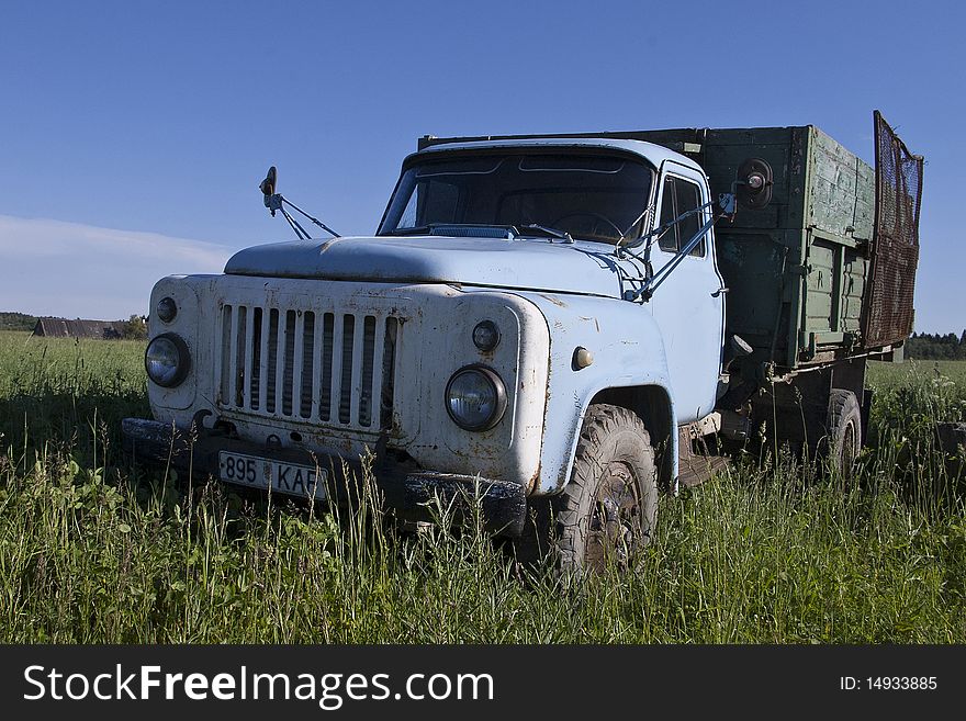 Old russian truck. Photo taken in June