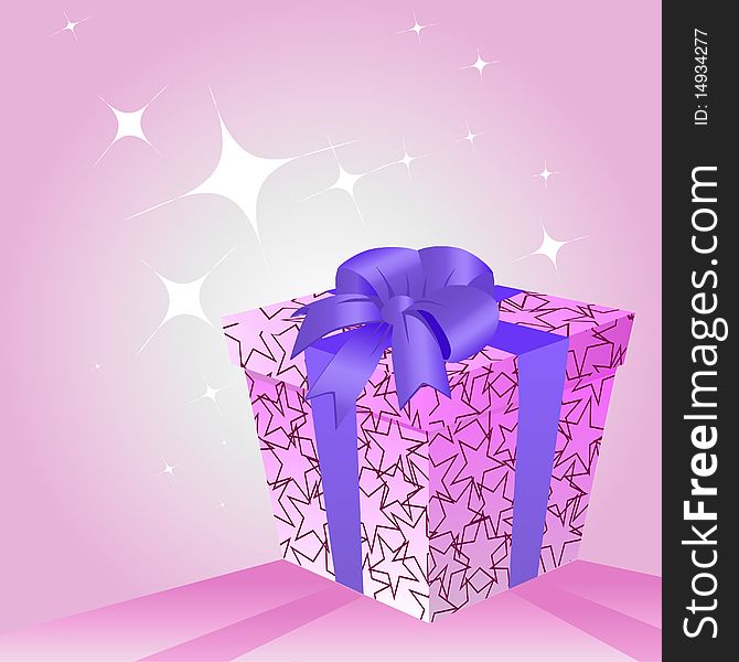 Pink gift box illustration