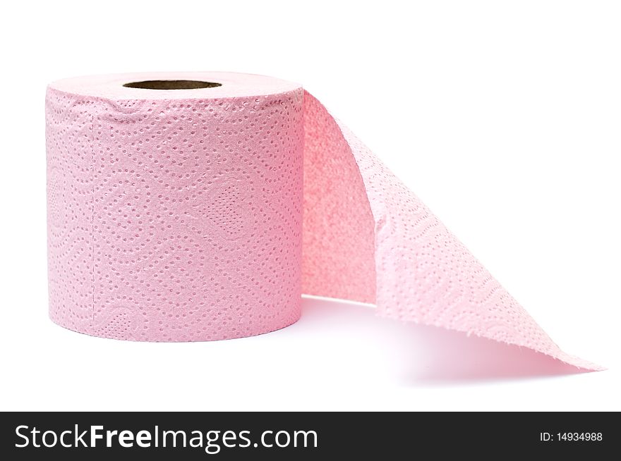 Roll of toilet paper isolated on white background