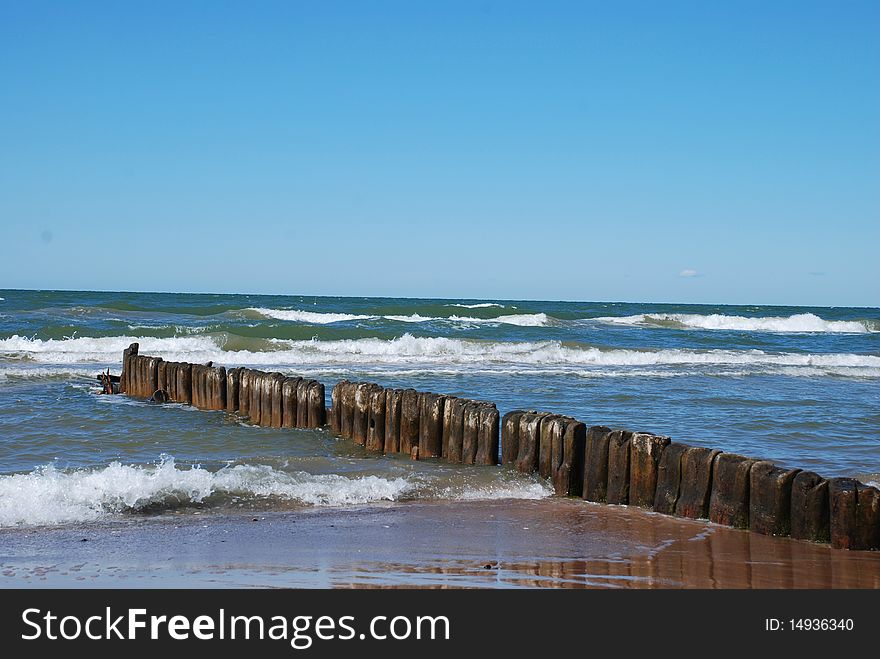 Breakwater at Baltic Sea, Latvia. Breakwater at Baltic Sea, Latvia