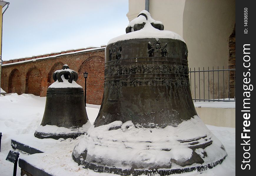 View on old wall of Novgorod Kremlin, Russia. View on old wall of Novgorod Kremlin, Russia