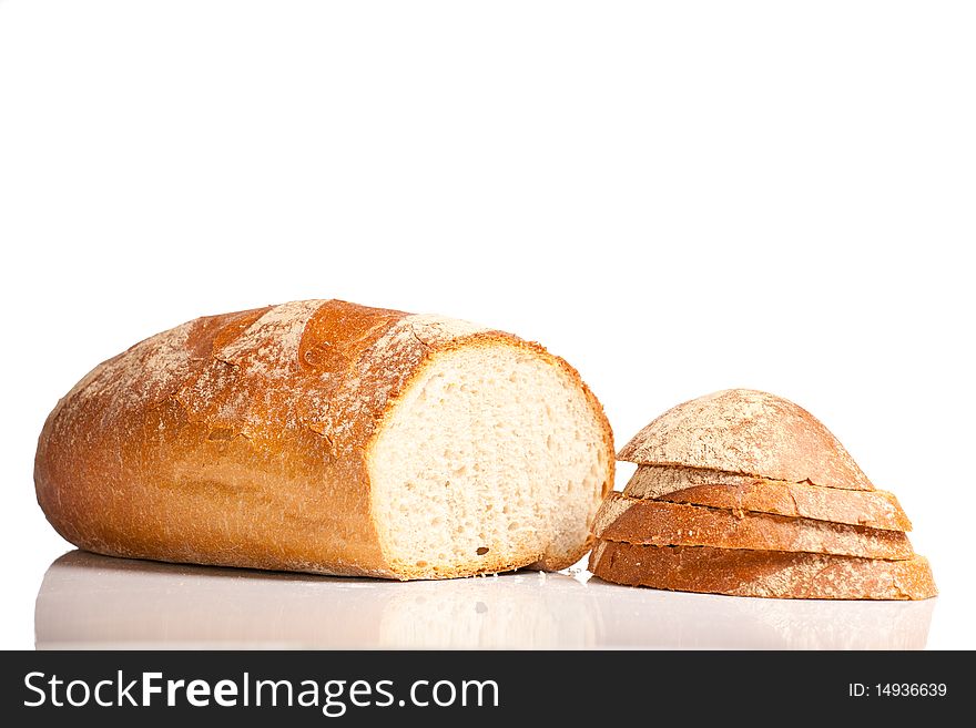 Fresh white natural wheat bread. Fresh white natural wheat bread