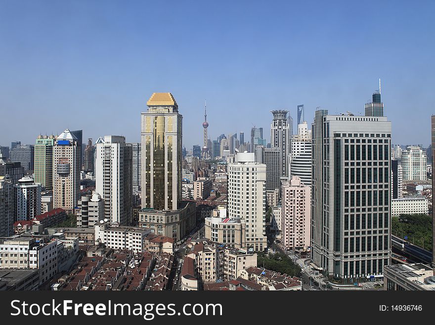 A city view of Shanghai photoed from high building