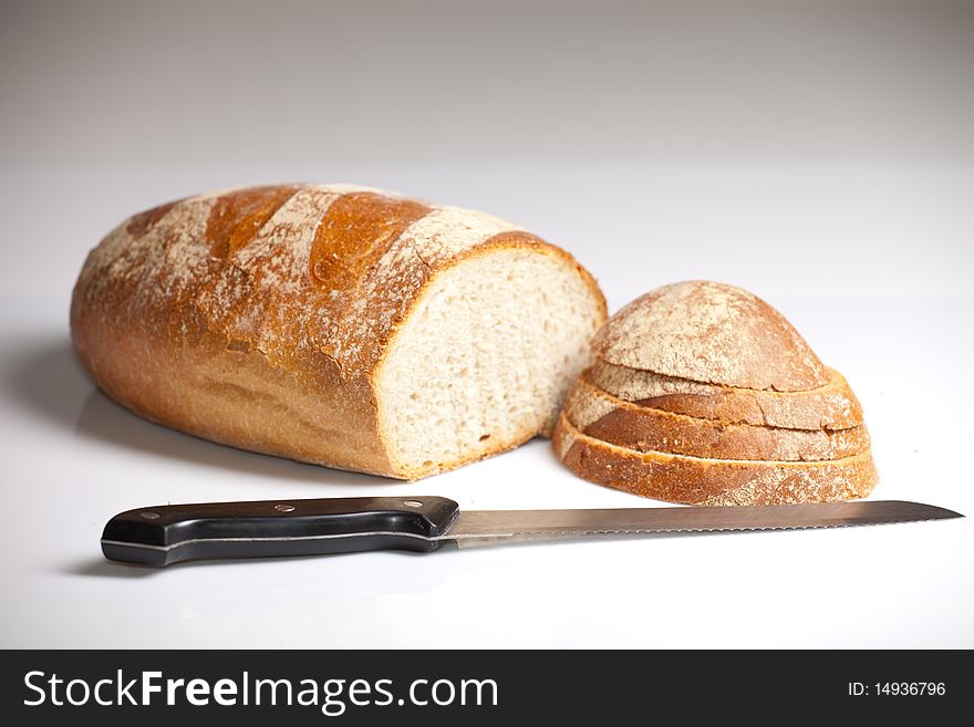 Fresh white natural wheat bread. Fresh white natural wheat bread
