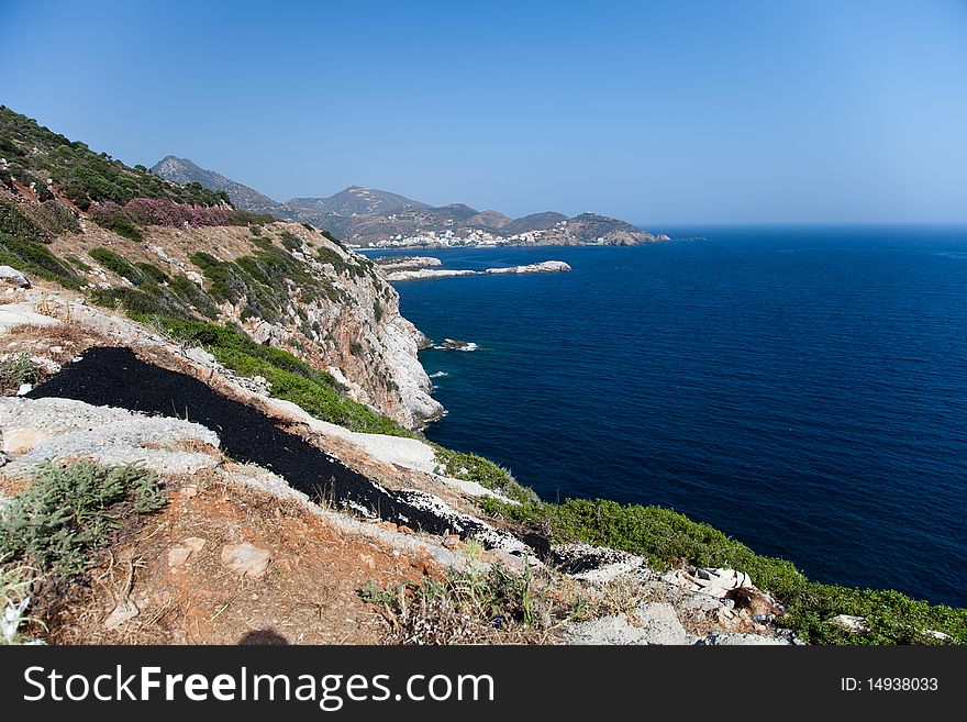 Greek coast on Crete island