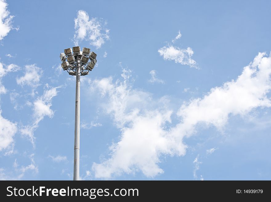 Lamp on the sky,blue background, isolated