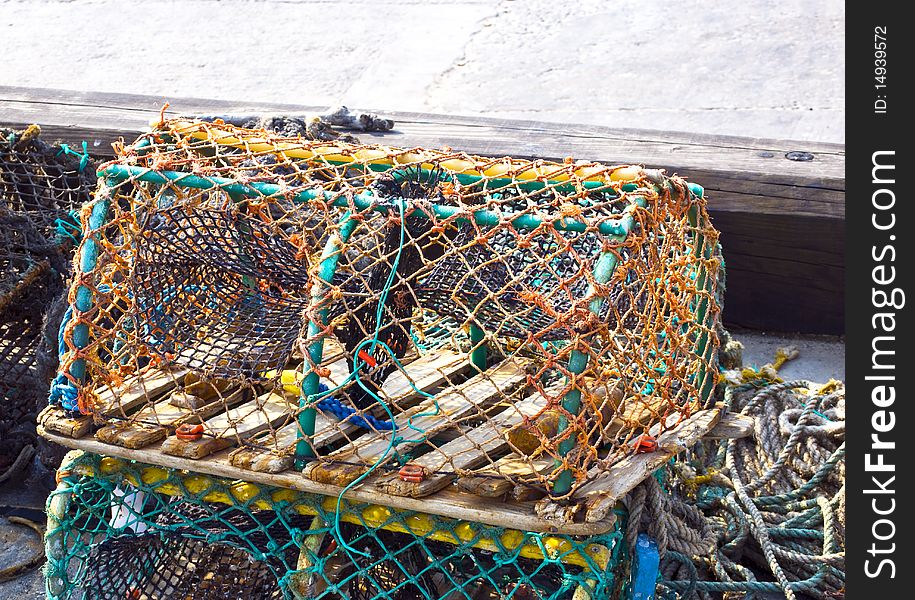 A colourful crab trap at the harbour
