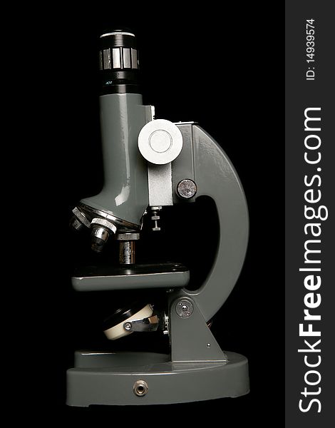 Microscope On Black Background
