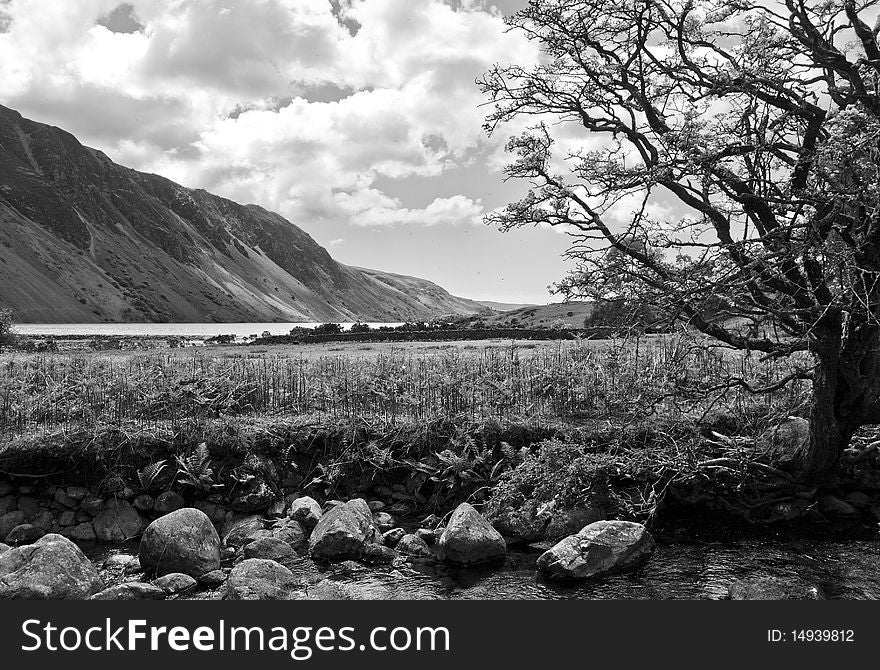 A landscape in the Lake District, England. A landscape in the Lake District, England.