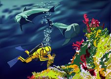 Underwater Scene Royalty Free Stock Images Underwater Scene Royalty Free Stock Images