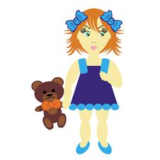 Girl With Teddy Bear Royalty Free Stock Photos Girl With Teddy Bear Royalty Free Stock Photos