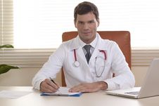 Male Doctor In His Office Royalty Free Stock Images Male Doctor In His Office Royalty Free Stock Images
