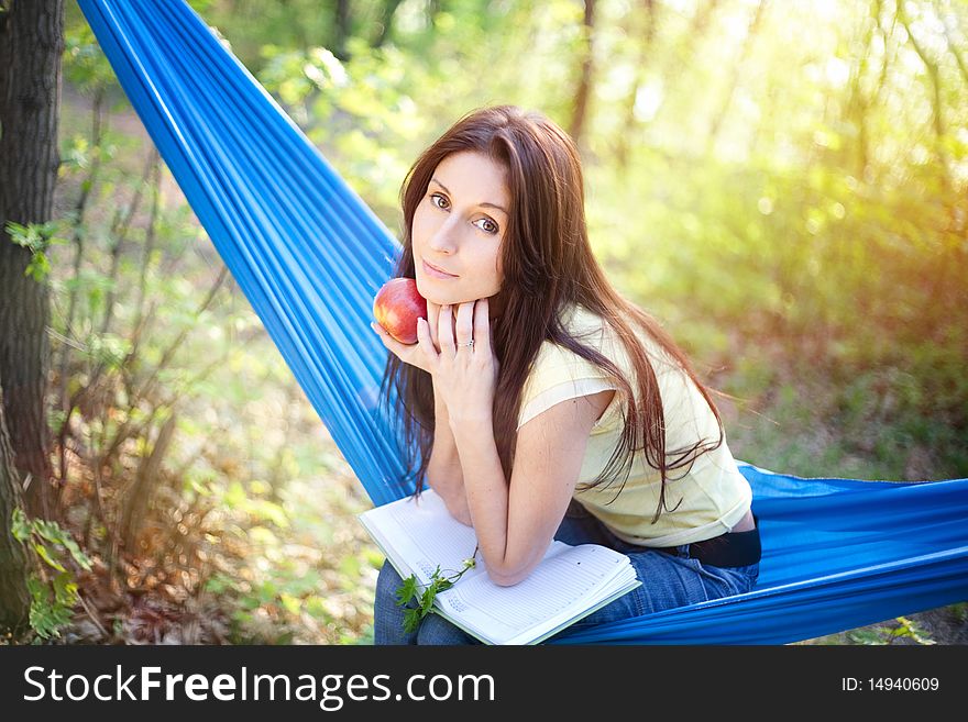 Young beautiful woman in a hammock. Young beautiful woman in a hammock