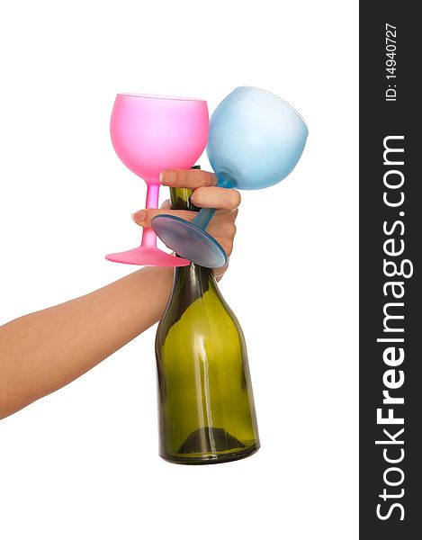 Colored wine glasses for cocktails for party