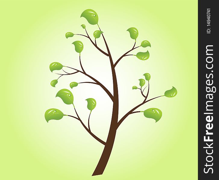 Illustration of tree icon with leaves
