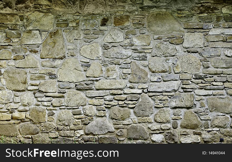 Close up with an old stone wall