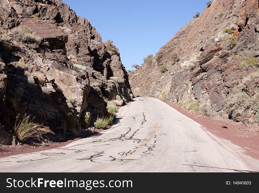 Desert road in the southwestern United States