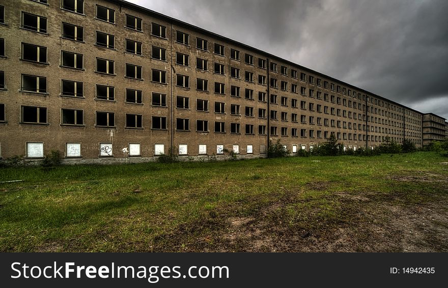 Empty buildings of the Prora beach-hotel on Baltic Sea that was founded in 1935 and never was used as such. Germany. Empty buildings of the Prora beach-hotel on Baltic Sea that was founded in 1935 and never was used as such. Germany