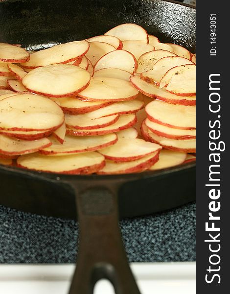 Potatoes in Cast Iron Skillet