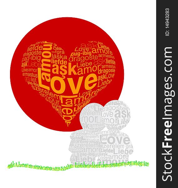 Love concept was created with typographic design. Love concept was created with typographic design