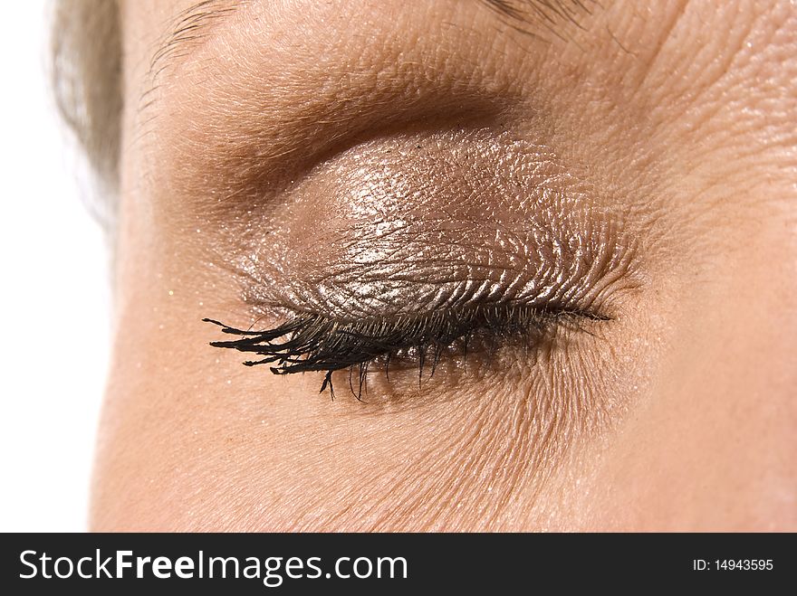 Beautiful closed female eye with makeup. Beautiful closed female eye with makeup