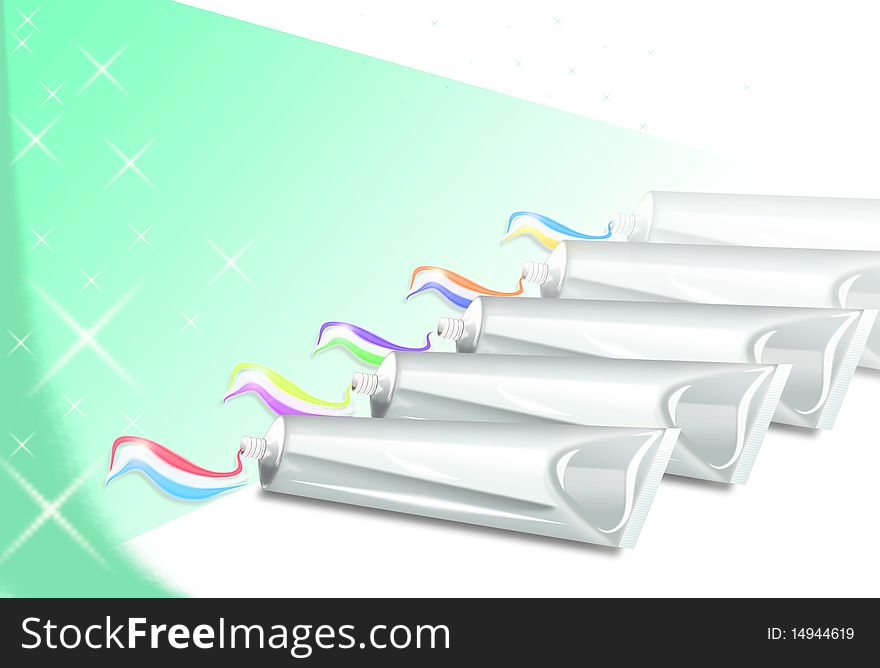 The image of tubes with a tooth-paste