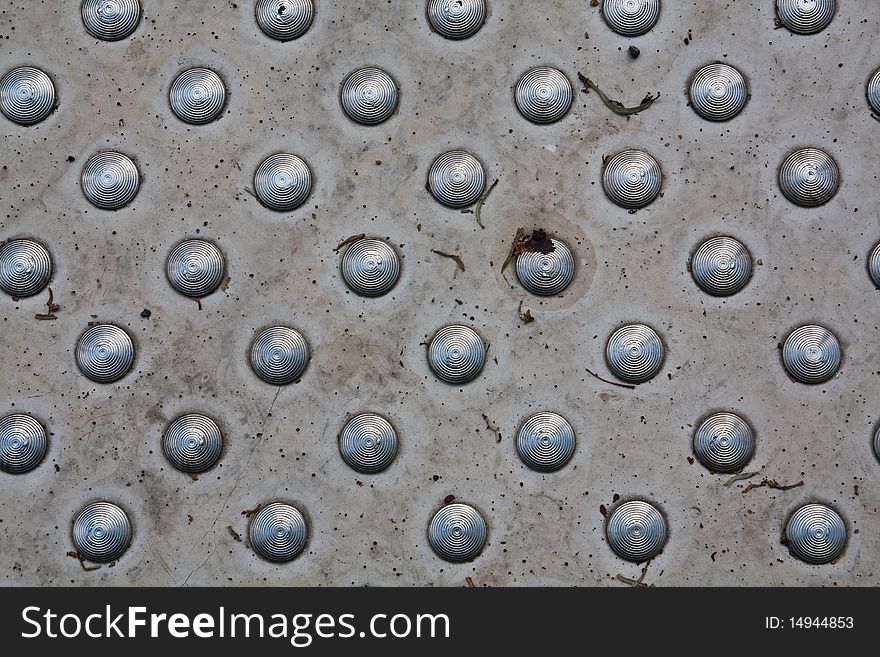 A texture on the steel cover looking in the top view