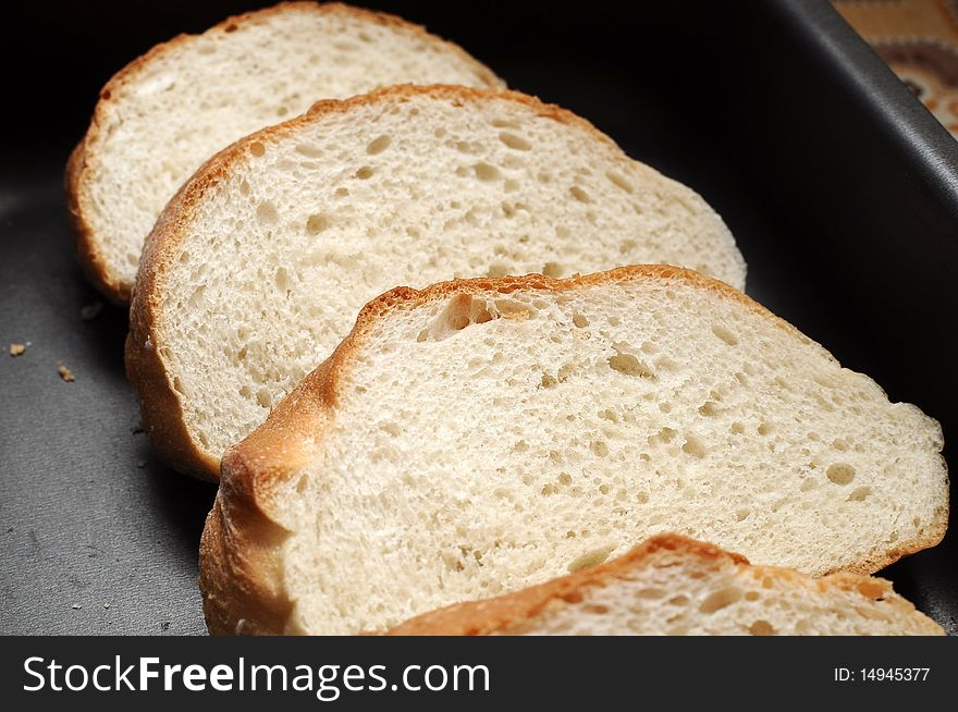 Sliced Bread on a pan