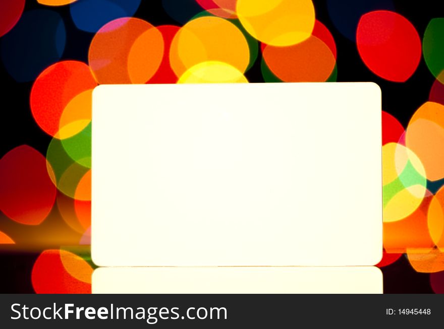 Business card against abstract light background for your design