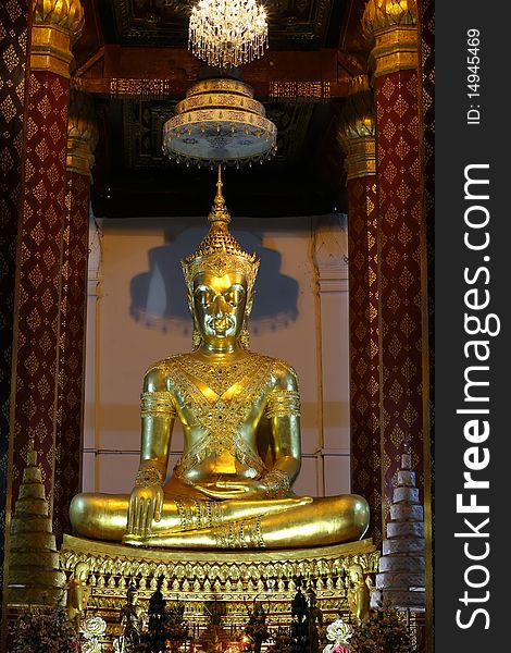 Golden Buddha in the Chapel Ayutthaya Thailand. Golden Buddha in the Chapel Ayutthaya Thailand