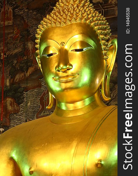 Golden Buddha statue Sutat Temple, Bangkok, Thailand