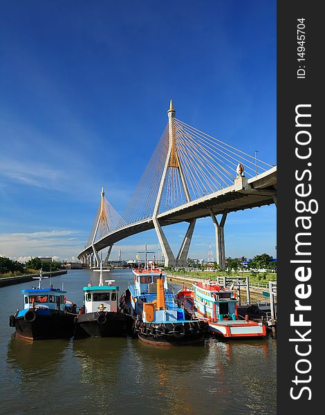 Mega Bridge over Chao Phraya river Bangkok Thailand. Mega Bridge over Chao Phraya river Bangkok Thailand