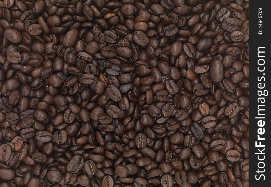 An up close shot of coffee beans