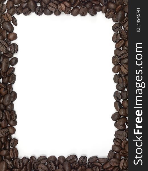 Coffee beans in the shape of a frame