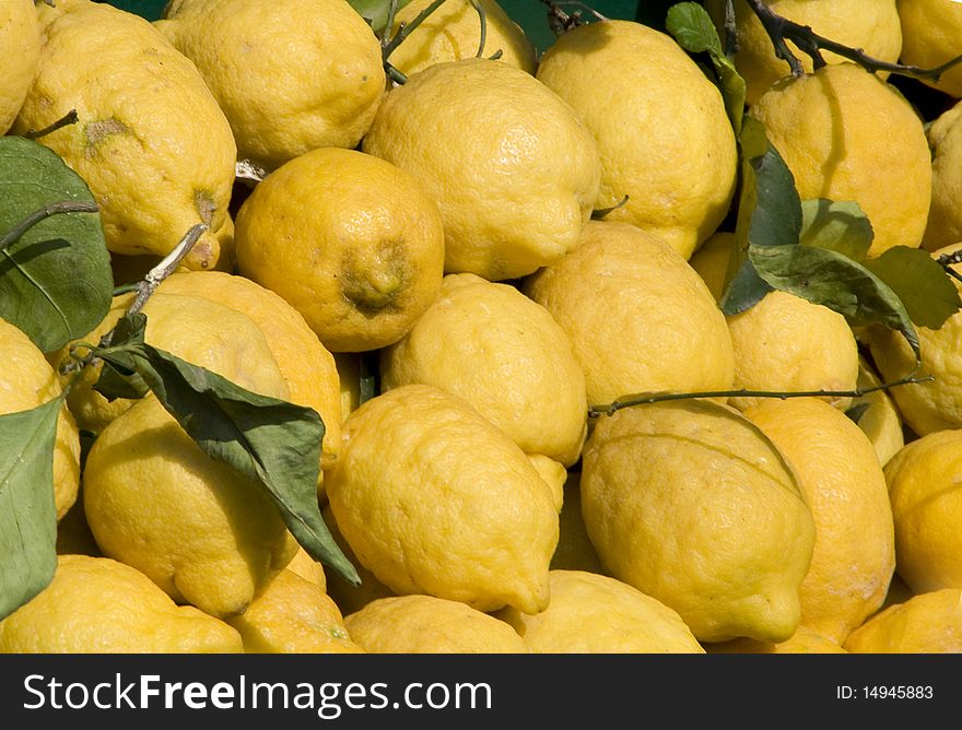 A background of yellow lemons