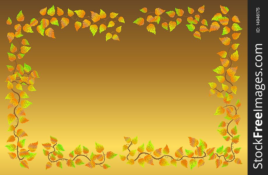 Autumn Leaf Frame. Vector.