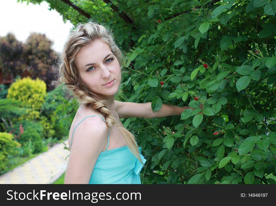 Girl and roses